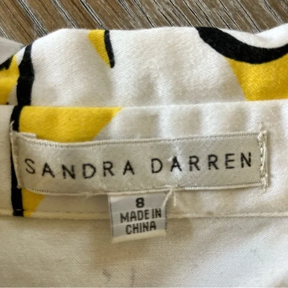 Sandra Darren Women Sleeveless Cotton Sateen Button-down Shirt Floral Dress (8) - Picture 8 of 9